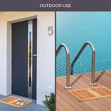 Bamboo Bath Mat - Foldable Wood Shower Mat, Non-Slip Bathroom Mat for Spa, Sauna, Pool, Indoor and Outdoor Use, Easy Storage, 24" x 18"