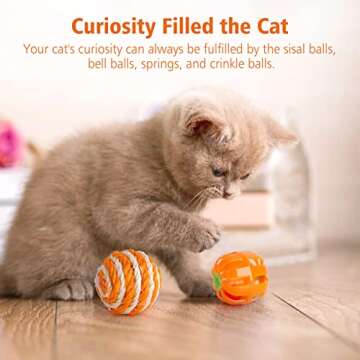 Dorakitten Cat Toys Kitten Toy Tunnel - 20PCS Indoor Interactive Toy Includes - Rainbow Tunnel Feather Teaser Fluffy Mouse Crinkle Balls Spring Toy Catnip Fish for Cats | Kitty