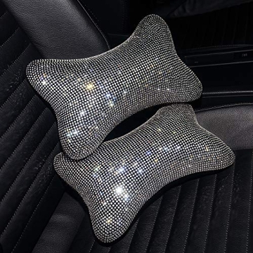 2 Pack Car Neck Pillow for Driving Seat Auto Headrest Cushion Head Rest Neck Support Relax Crystal R...