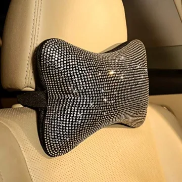 Stylish Car Neck Pillows with Crystal Rhinestones