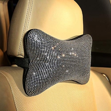 Stylish Car Neck Pillows with Crystal Rhinestones