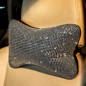 Stylish Car Neck Pillows with Crystal Rhinestones