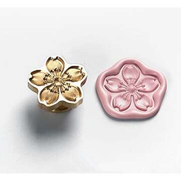 JUPPE Beautiful Cherry Blossoms Wax Seal Stamp, Cherry Blossoms Flower Sealing Wax Stamp, Plant Cherry Blossoms Wax Stamp Wedding Invitation Birthday Party Sealing Stamp