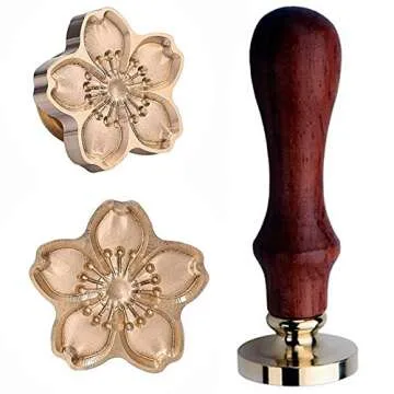 JUPPE Beautiful Cherry Blossoms Wax Seal Stamp, Cherry Blossoms Flower Sealing Wax Stamp, Plant Cherry Blossoms Wax Stamp Wedding Invitation Birthday Party Sealing Stamp