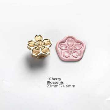 JUPPE Beautiful Cherry Blossoms Wax Seal Stamp, Cherry Blossoms Flower Sealing Wax Stamp, Plant Cherry Blossoms Wax Stamp Wedding Invitation Birthday Party Sealing Stamp