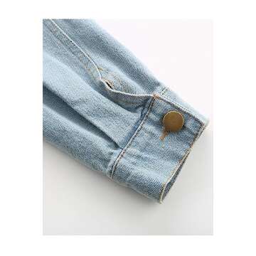 Stylish Vosujotis Distressed Plus Size Denim Jacket for Women