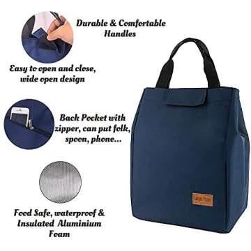 Lunch Bag for Men&Women Insulated Lunch Box Large Waterproof Lunch Tote Bag Reusable Adult Lunch Bags