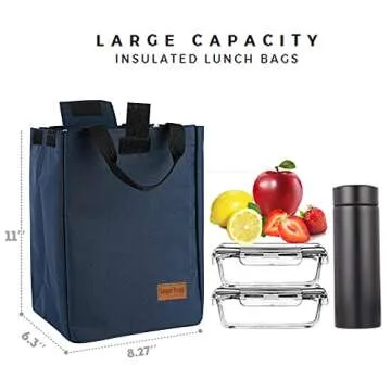 Lunch Bag for Men&Women Insulated Lunch Box Large Waterproof Lunch Tote Bag Reusable Adult Lunch Bags