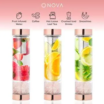 Rose Gold Crystal Infused Water Bottle - Elegant Wellness Gift