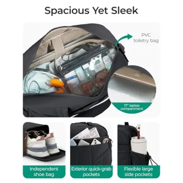 Stylish BAGSMART Gym Bag for Women with Wet Pocket