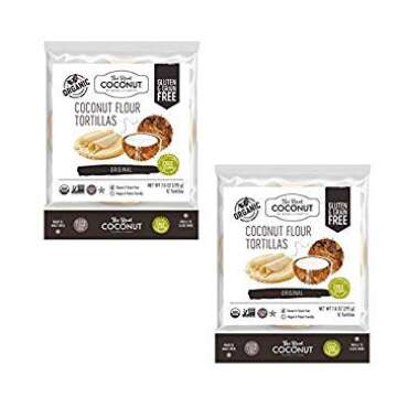 The Real Coconut 12 Tortillas Coconut Flour 7.6oz (2 Pack)