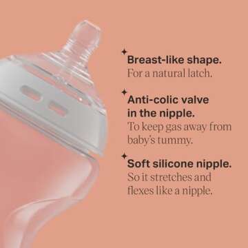 Tommee Tippee Natural Start Anti-Colic BPA Free Baby Bottles, 5oz, Newborn 0+ Months, Slow Flow Breast-Like Nipple, Designed for Seamless Transitions Between Bottle and Breast, Pack of 4