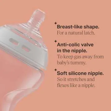 Tommee Tippee Natural Start Anti-Colic BPA Free Baby Bottles, 5oz, Newborn 0+ Months, Slow Flow Breast-Like Nipple, Designed for Seamless Transitions Between Bottle and Breast, Pack of 4