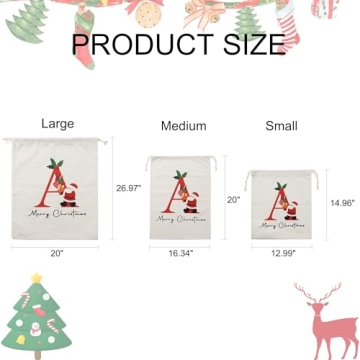 Parima Personalized Large Christmas Gift Bags for Holidays