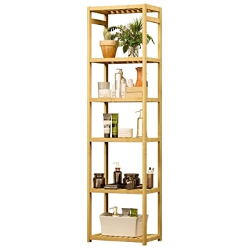 VIAGDO Bamboo Bathroom Shelf 6-Tier Perfect Storage Solution