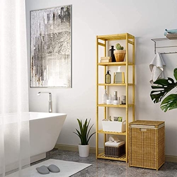 VIAGDO Bamboo Bathroom Shelf 6-Tier Perfect Storage Solution
