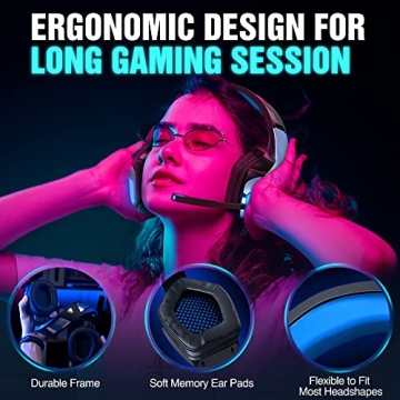 BENGOO V-4 Gaming Headset for Xbox and PC With LED Lights