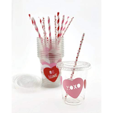 Pink Red Valentines Day Party Cups in Attractive Designs