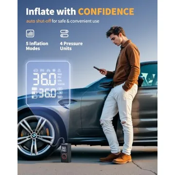 Portable Tire Inflator - 150 PSI Cordless Air Pump