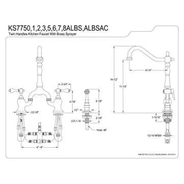 Kingston Brass KS7752ALBS English Country Kitchen Faucet