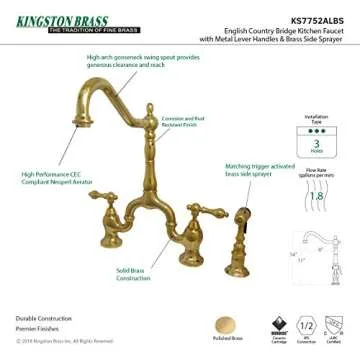 Kingston Brass KS7752ALBS English Country Kitchen Faucet