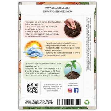 Seed Needs Pumpkin Seeds for Planting Atlantic Giant Pumpkins - Non-GMO Heirloom & Untreated Vegetab...