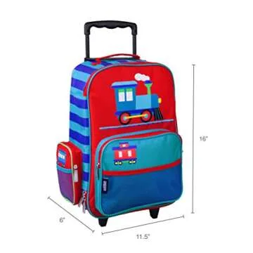 Wildkin Kids Rolling Suitcase for Boys & Girls, Suitcase for Kids Measures 16 x 11.5 x 6 Inches, Kids Luggage is Carry-On Size, Perfect for School & Overnight Travel (Trains, Planes & Trucks)