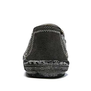 SONLLEIVOO Men's Casual Slip on Deck Shoes Grey