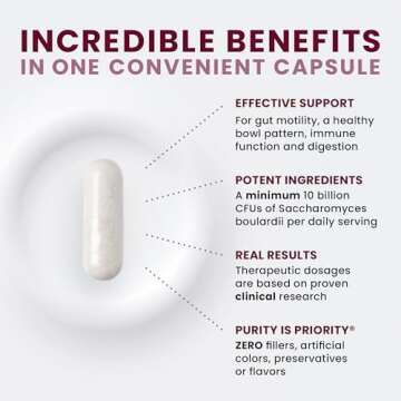 Saccharomyces 10B - Saccharomyces Boulardii, 10 Billion CFU Per Serving, Patented Strain: Lynside CNCM I-3799, Probiotic Capsules, Probiotics for Men and Women - 120 Count