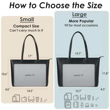 KALIDI Tote Bag Zipper Shoulder Bag Faux Leather Purses Satchel for Women Large Casual Handbag Work Dating College, Black