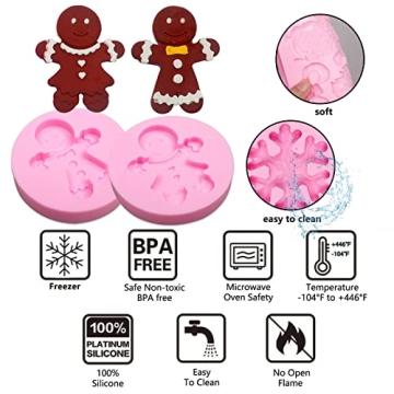 Creative Christmas Gingerbread Silicone Molds for Baking