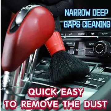 SGCB PRO Soft Car Detailing Brush Set of 2, Delicate Static Duster Automotive Cleaning Brush Easy-Attract-Dust Deep Narrow Area Cleaning Smooth Fluffy Head Scratch Free for Car Computer Household