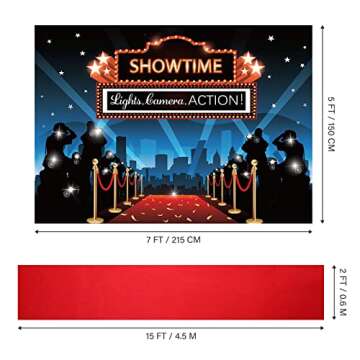 Tatuo Photo Backdrop and Red Carpet Runner - Perfect for Themed Celebrations, Parties, Ceremonies, a...