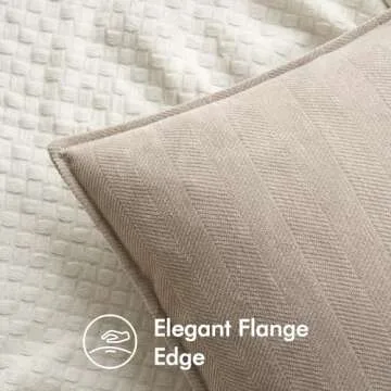 MIULEE Pack of 2 Beige Decorative Pillow Covers 18x18 Inch Soft Chenille Couch Throw Pillows Farmhou...