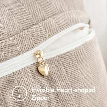 MIULEE Pack of 2 Beige Decorative Pillow Covers 18x18 Inch Soft Chenille Couch Throw Pillows Farmhouse Cushion Covers with Elegant Design for Sofa Bedroom Living Room Home Decor