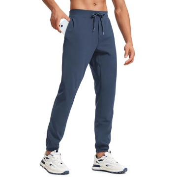 CRZ YOGA Mens 4-Way Stretch Golf Joggers - Comfortable Workout Pants with Pockets in Electric Blue