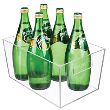 mDesign Plastic Kitchen Pantry, Cabinet, Refrigerator, Freezer Food Storage Bin Organizer with Handles for Fruit, Snack, Pasta Organization - Prism Collection - 12" Long - 8 Pack - Clear