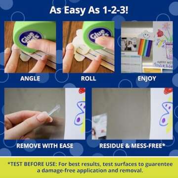 Glue Dots, Removable Dots Dot N' Go Dispenser, Double-Sided, 3/8", .38 Inch, 200 Dots, DIY Craft Glue Tape, Sticky Adhesive Glue Points, Liquid Glue Alternative, Clear