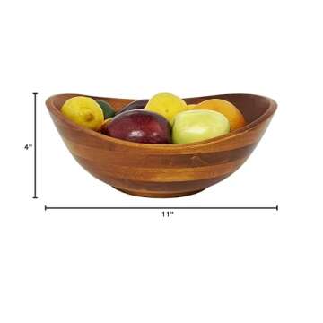 Woodard & Charles Wood 3 Piece Salad Serving Bowl Set, 11 3/4" x 11" x 5"