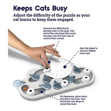 Catstages by Nina Ottosson Rainy Day Puzzle & Play - Interactive Cat Treat Puzzle