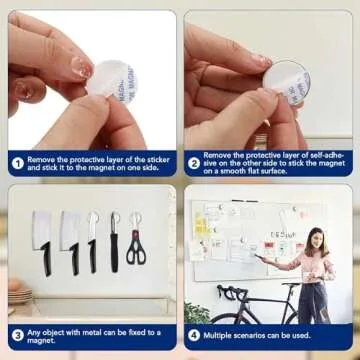 DIYMAG Powerful Neodymium Disc Magnets with Double-Sided Adhesive, Strong Permanent Rare Earth Magnets for Fridge, DIY, Building, Scientific, Craft, and Office Magnets, 1.26 inch Diameter, Pack of 20