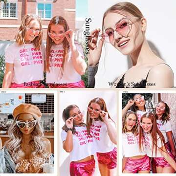 Dollger Heart Shaped Sunglasses For Women Vintage Festival Glitter stylish Love PINK heart Glasses for party Rave Funny Halloween