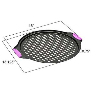 Amazing Abby - Chef Stacy - 2-Pack 13-Inch Non-Stick Pizza Pan with Holes, Perforated Pizza Crisper ...