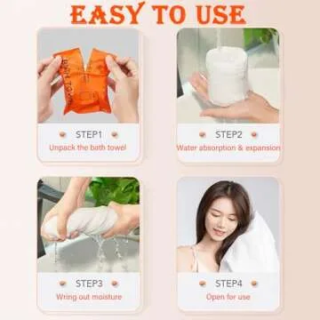 Large Compressed Bath Towels - Portable and Eco-Friendly 5 PCS