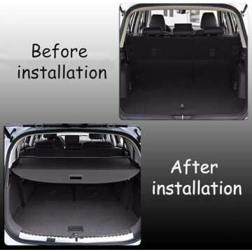 CARORMOKE Retractable Cargo Cover Compatible with 2019-2024 Toyota Rav4 Trunk Cover Black