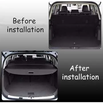 CARORMOKE Retractable Cargo Cover Compatible with 2019-2024 Toyota Rav4 Trunk Cover Black