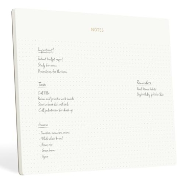 Pinesman - Mouse Pad Notepad for Professionals, 9.8" x 7.9", 50 Sheets, Minimalist, Gold Foiled, Dot...