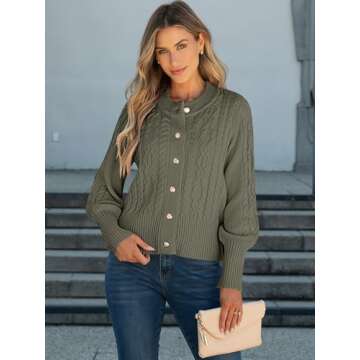 Stylish ANRABESS Cropped Cardigan - Women’s Spring Outwear