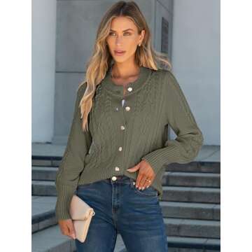 Stylish ANRABESS Cropped Cardigan - Women’s Spring Outwear