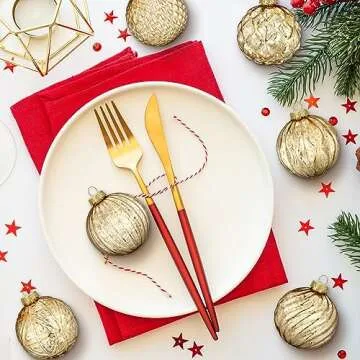 Jenaai 12 Pcs Christmas Ball Ornaments - Elegant Glass Decor